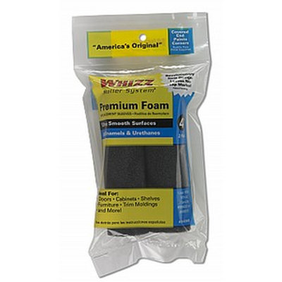 Whizz 54060 4" Black Concave Foam Mini Roller 2Pk