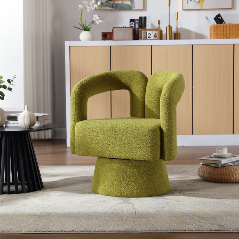 Fauteuil demi-tonneau Accent, Boucle vert olive