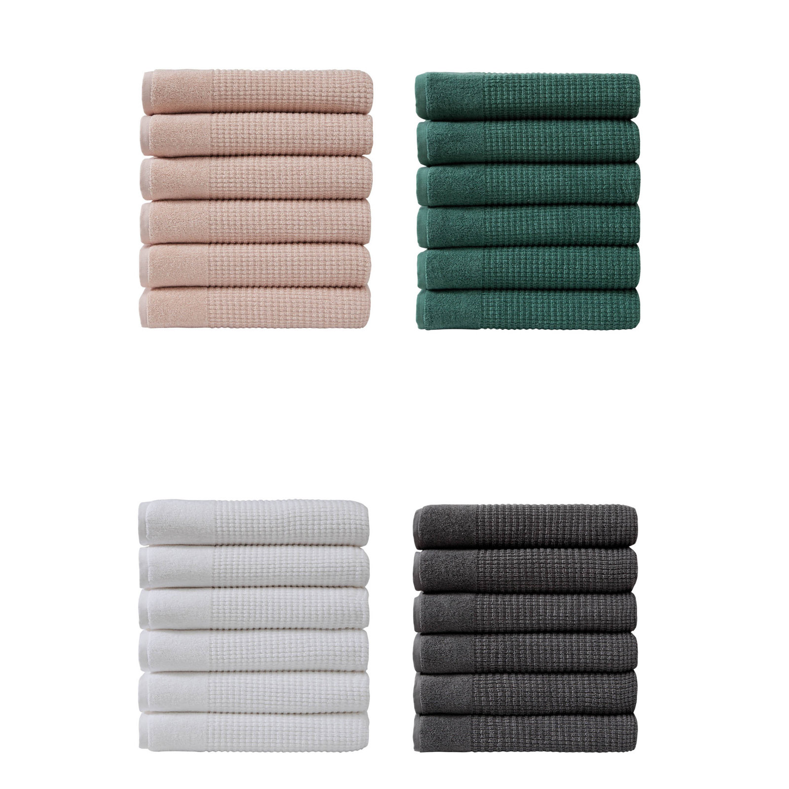 Earline 6-Piece Turkish Cotton Washcloth Set, Pink