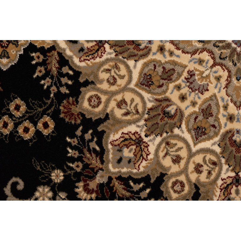 Tapis noir/beige en laine oakland Cirro, Rectangle 5 pi 3 po x 7 pi 7 po