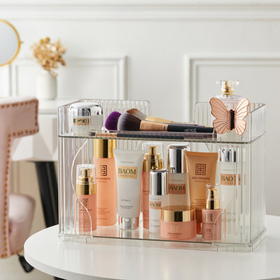 Colum Plastic 2 Compartment Makeup Organiser