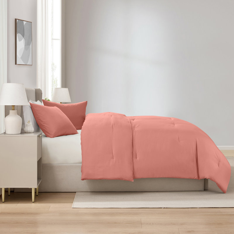  soft microfiber 3 piece comforter set with pillow shams, Terracotta, Full Comforter + 2 Standard Shams