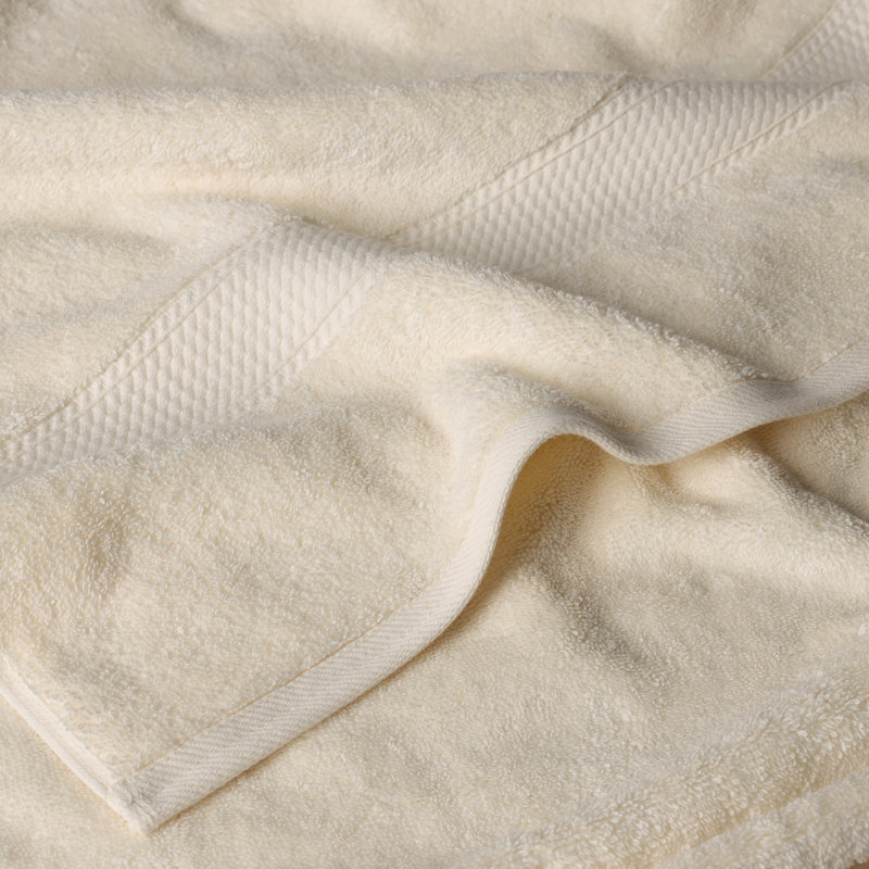 Serviette de bain de luxe en coton égyptien Donald, Crème, crème