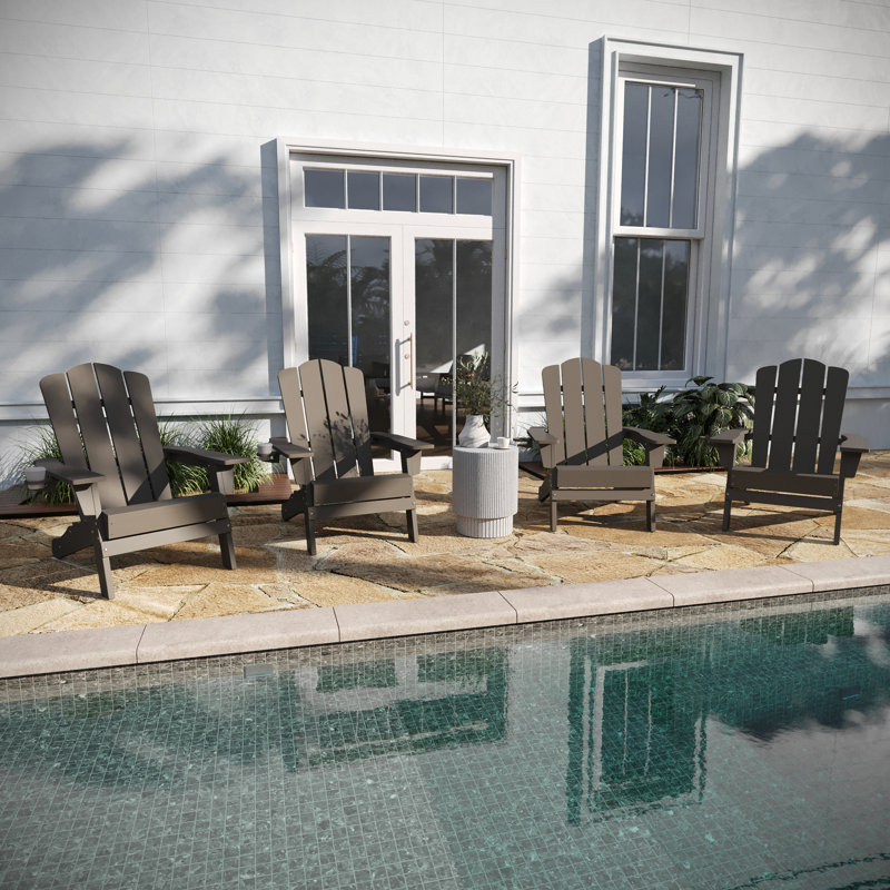 Chaise Adirondack en plastique Collis, Rouge