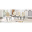 Ensemble de 4 chaises modernes en polyuréthane matelassé blanc de luxe avec pieds en métal noir. Convient comme chaises de salle à manger rembourrées avec dossiers pour les salles à manger, s'adaptant à un large éventail de situations.