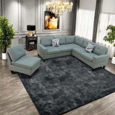 Dendrobium Calico 4-piece Living Room Sofa Set – Solid Wood Frame With Anti-pilling Fabric & Dual-layer Spring System – Modular Design, Mould-proof, Eco-friendly
