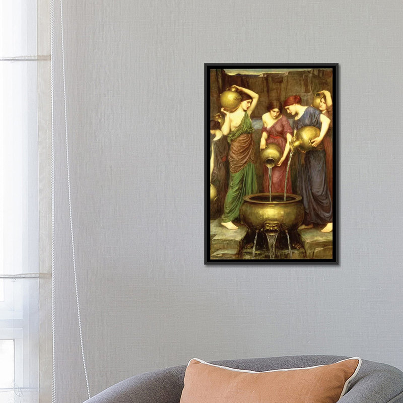 «Danaides, 1904» par John William Waterhouse, reproduction sur toile, H 26 po x l 18 po x P 1,5 po, Toile avec cadre noir