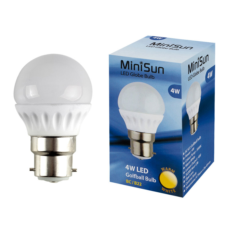 4W SES E14 LED Golfball Bulb In Cool White, Cool White