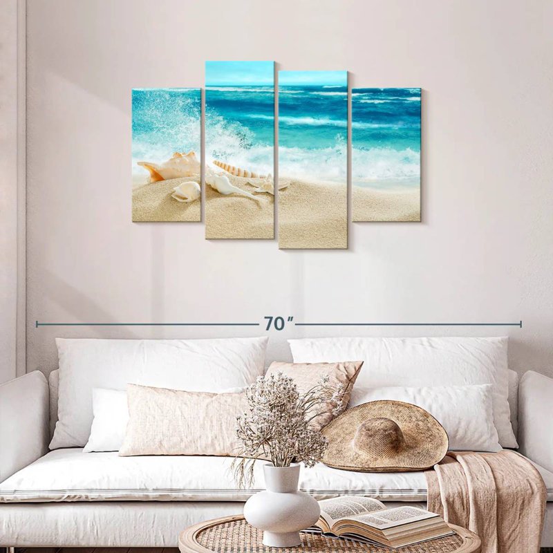 Shells On The Beach, H 27 po x l 43 po