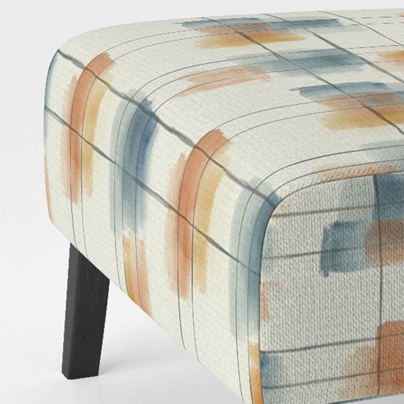 Fauteuil de chambre écossais rembourré Plaid, Pantoufle sans accoudoirs