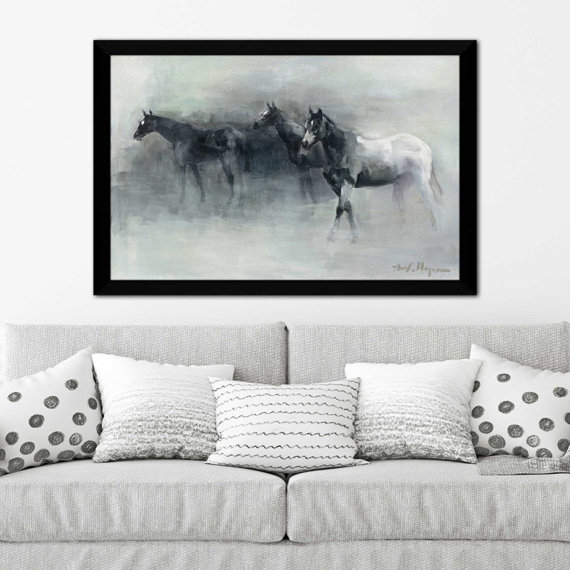 In The Mist - Peinture, H 27,5 po x l 39,5 po x P 0,75 po, Cadre noir