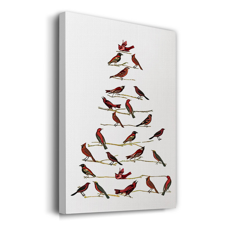 Red Bird Christmas Collection B sur toile, H 12 po x l 8 po x P 1,5 po