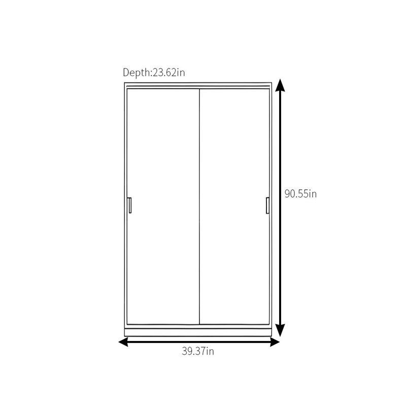 Garde-robe simple noyer classique, H 91 po x l 39 po x P 24 po