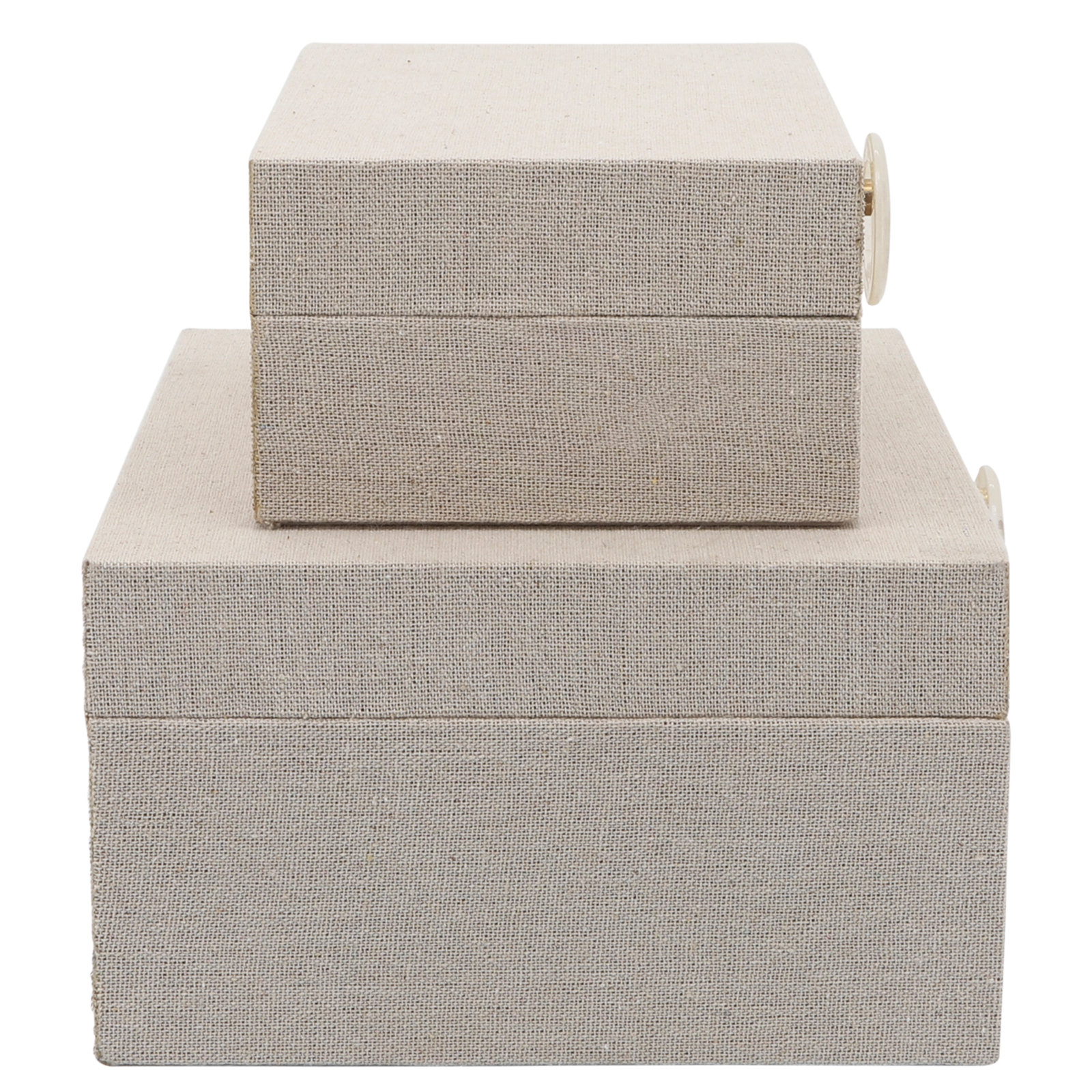Sagebrook Home Fawn Wood Box Set, Ivory/Beige