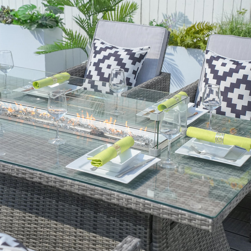 Aerolyn 10 - Person Wicker Patio Dining Set with Rectangular Table , Cushions Included