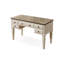 Bureau rectangulaire beige en bois massif avec 5 tiroirs-1181185595