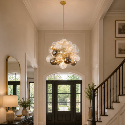 Jurelt 8 - Light Modern Glass Bubble Chandelier Flush Mount Ceiling Light