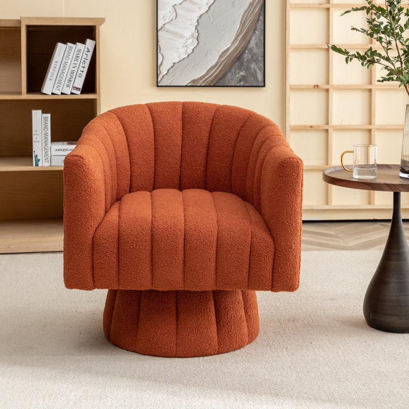 Tuyen  Upholstered Armchair, Orange 100% Polyester