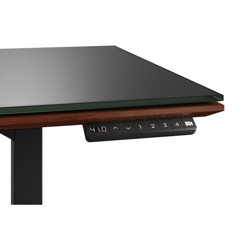 Sequel 20 Glass Writing Desk, 24" H x 66" W x 30" D, Chocolate Stained Walnut