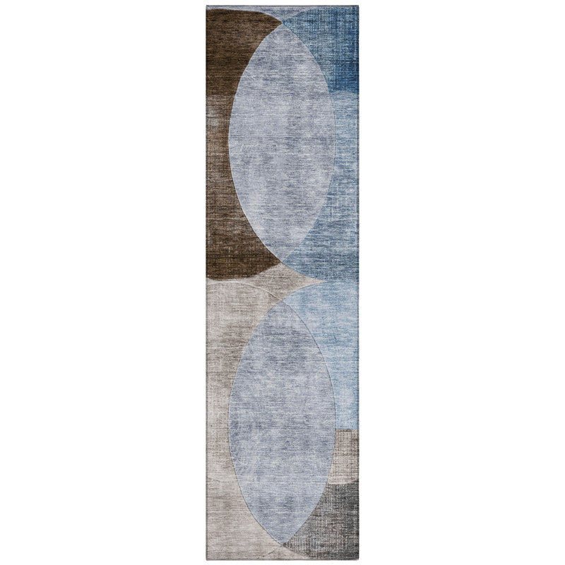 Henry Denim Washable Indoor-Outdoor Rug - , 2'3" x 7'6"