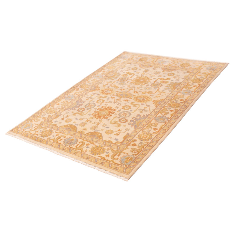 Tapis unique en laine nouvel âge 6 pi x 8 pi 9 po ivoire