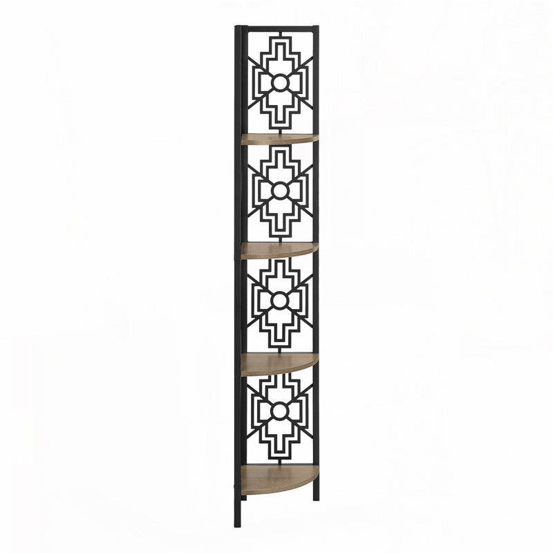 4 Tier Corner Bookshelf, Bookcase with Open Shelf, Taupe
