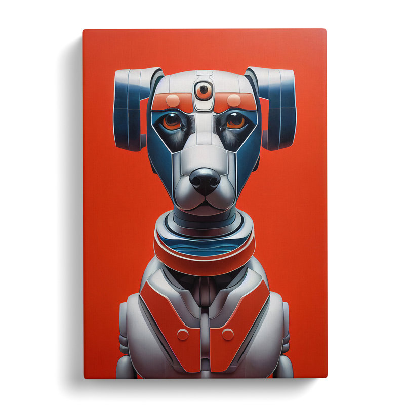 XC1022-3846X Robo Dog - Wrapped Canvas Print, 50cm H x 35cm W x 3cm D