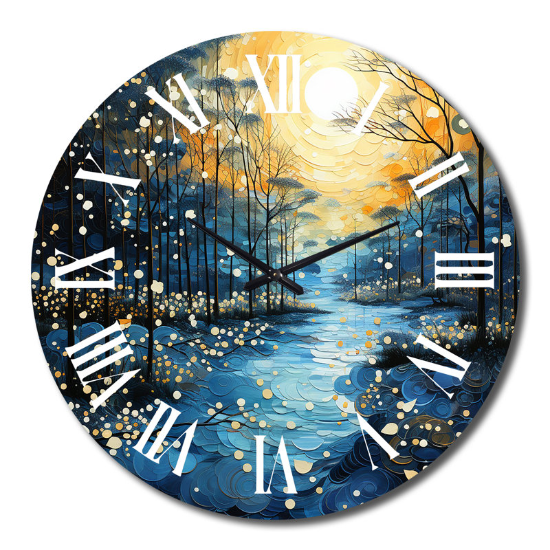 Horloge murale Clarysse - Lacs et rivières, Très grand