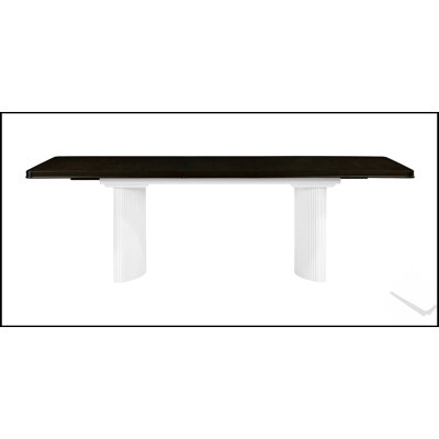 Carene White & Brown Finish Extendable Dining Table, Perfect for Versatile and Stylish Dining Experiences