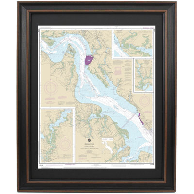 James River, Virginia; Newport News To Jamestown Island | Nautical Chart | Framed Print