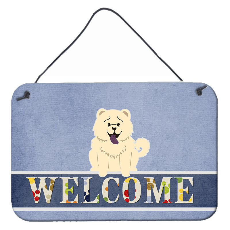 Décoration murale « welcome » dans tapis bikini summer, Noir / Café, Chien, Chow Chow