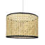 16 cm H Drum Bamboo Pendant Shade ( Uno ) in Beige