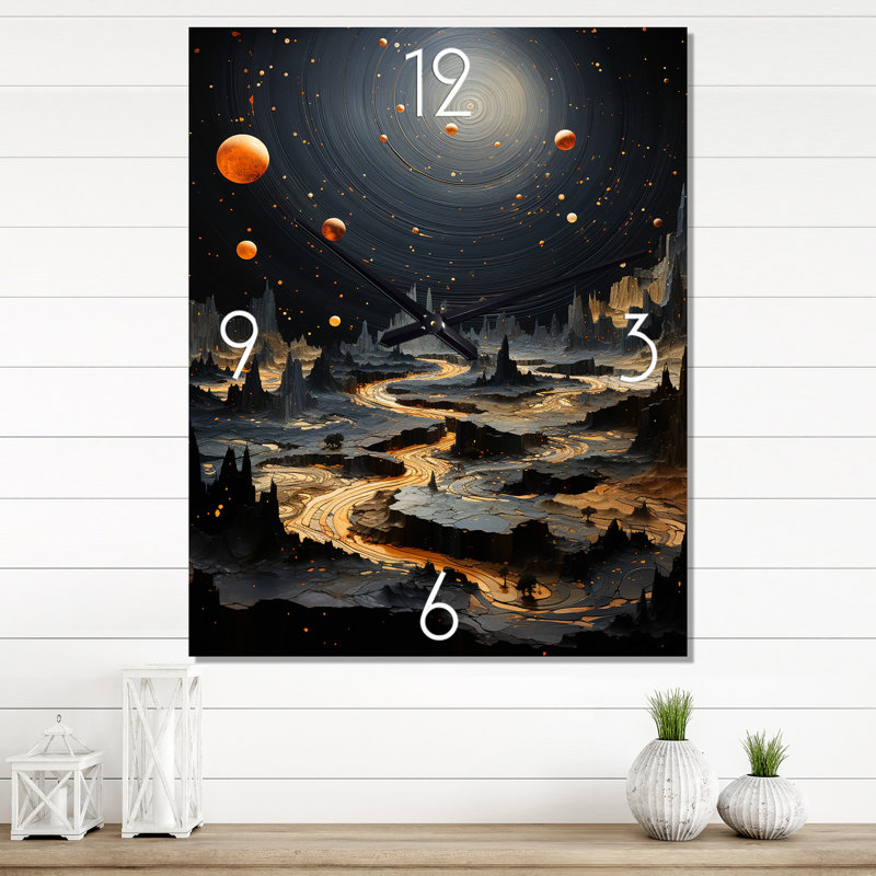 Elbert - Asteroids Wall Clock, 28" H x 12" W x 1" D