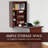 Wall Mounted Desk, Fold Out Convertible Desk, Multi-Function Computer Table Floating Desk With Shelves For Home Office, Mahogany