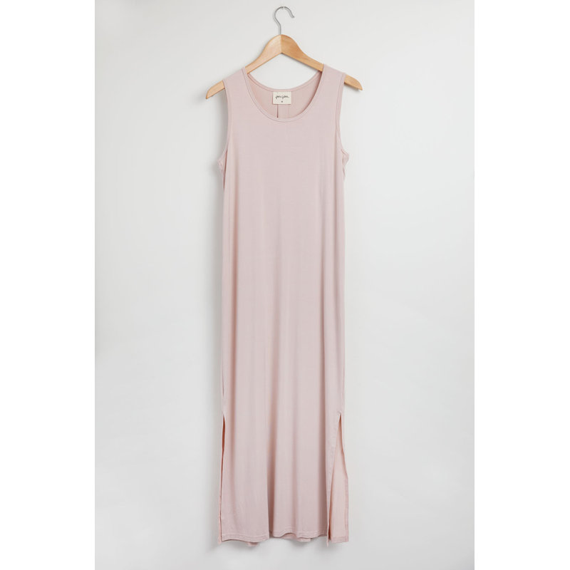 Robe drapée sans manches pour femme, Rose, M