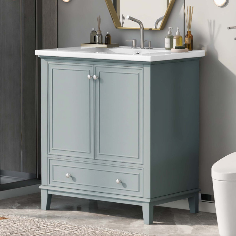 Meuble-lavabo 30 po avec lavabo, Vert