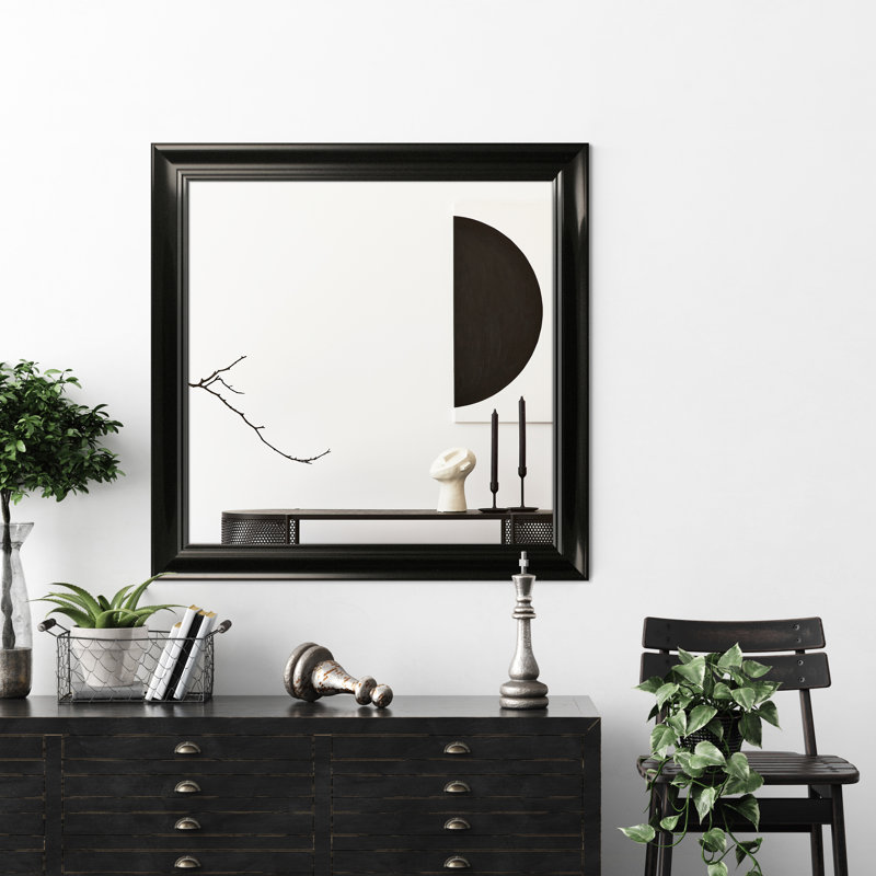 Isaacs Plastic Flat Leaning Mirror, 112 cm H x 62 cm W, Black