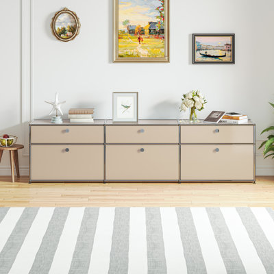 Lalise 88.58'' Wide 3 - Drawer Storage Cabinet