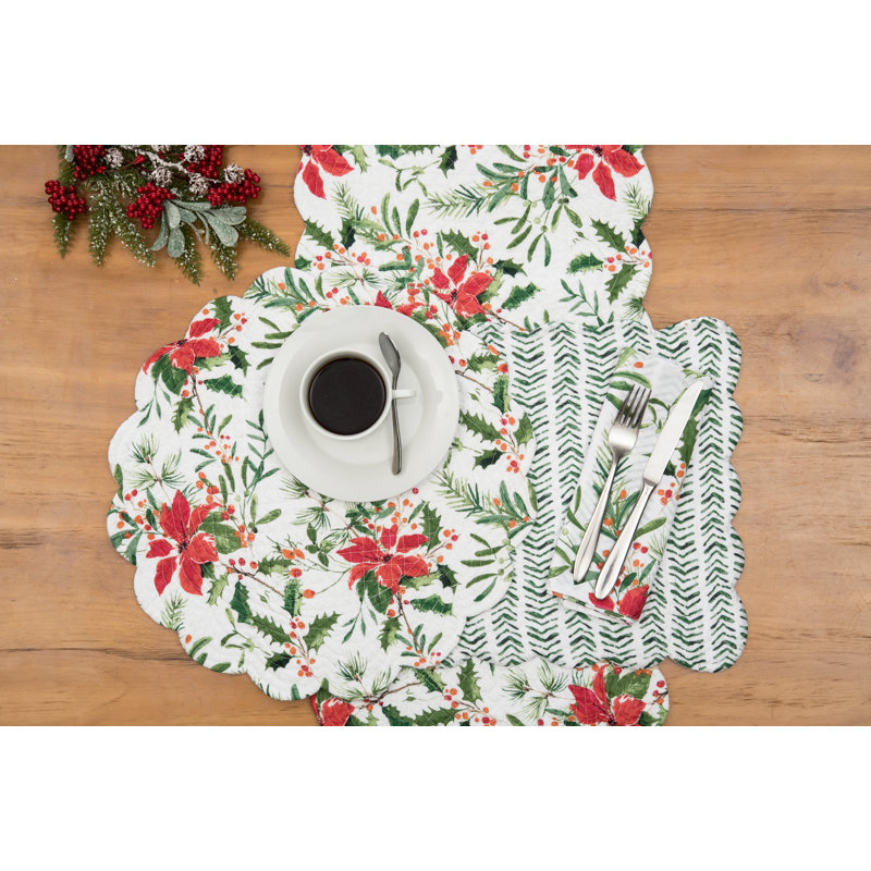 Silvia Poinsettia Table Runner