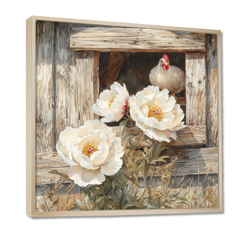 Art mural sur toile Criner, Impression encadrée flottante, Crème, crème, H 16 po x l 16 po