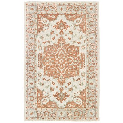 Oriental Handmade Tufted Wool/Cotton Orange/Gray Area Rug -  Bungalow Rose, 5A8ADC9CAD2047419C163FB78B167696