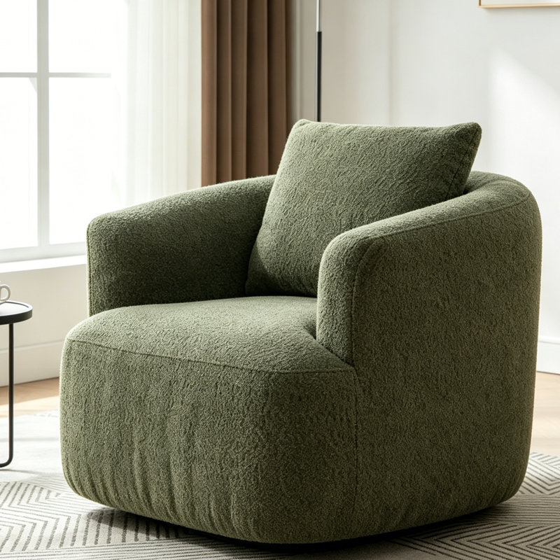 360° Swivel Chair, 38.2" Accent Chair Sofa, Green