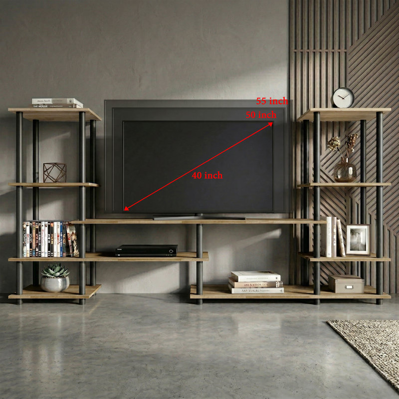 Meuble télé à 9 niveaux Easy Twist, Chêne naturel