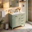 Meuble-lavabo autoportant 36 po - comptoir en céramique, structure en bois massif et armoire en MDF avec tiroir rabattable-462241417-462241412