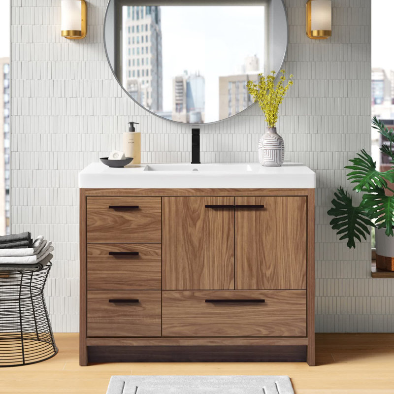 Ensemble de meuble-lavabo simple 42 po Southmead, Noyer brun