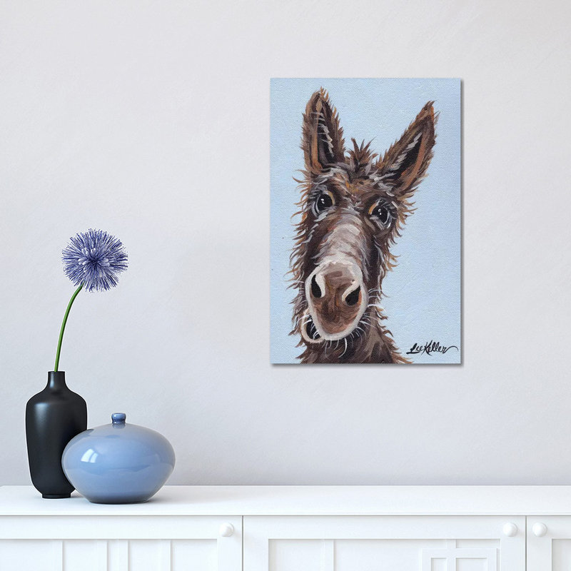 Rufus The Donkey by Hippie Hound Studios - Wrapped Canvas Print, 30.48 cm H x 45.72 cm W