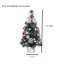 2 pièces Mini arbre de Noël de 17,7 pouces avec base de panier de bureau pour arbre de Noël, arc, pomme de pin, décorations de Noël