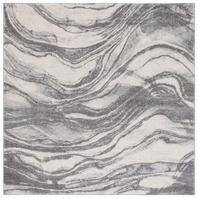 Shelvey Performance Abstract Rug, Square 6'7"