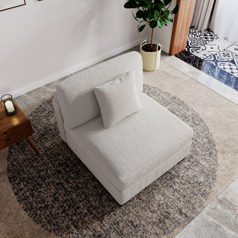 Upholstered Accent Chair, Beige