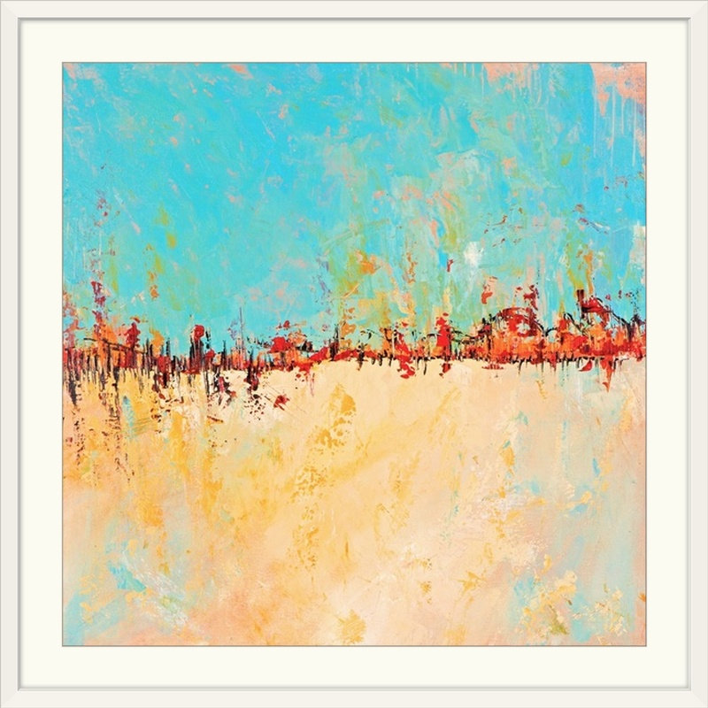 « red horizon », reproduction d’art, H 28 x l 28 po x P 1 po, Cadre blanc